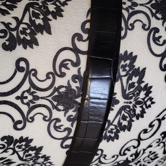 Trafalgar men's size 36" black leather croc embossed belt Made in USA - Picture 5 of 14